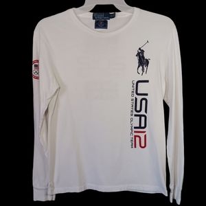 Polo by Ralph Lauren long sleeve medium US Olympics 2012 shirt white.